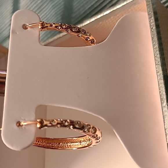 CHRYSTINA GENUINE CRYSTAL HOOP EARRINGS - Picture 2 of 13